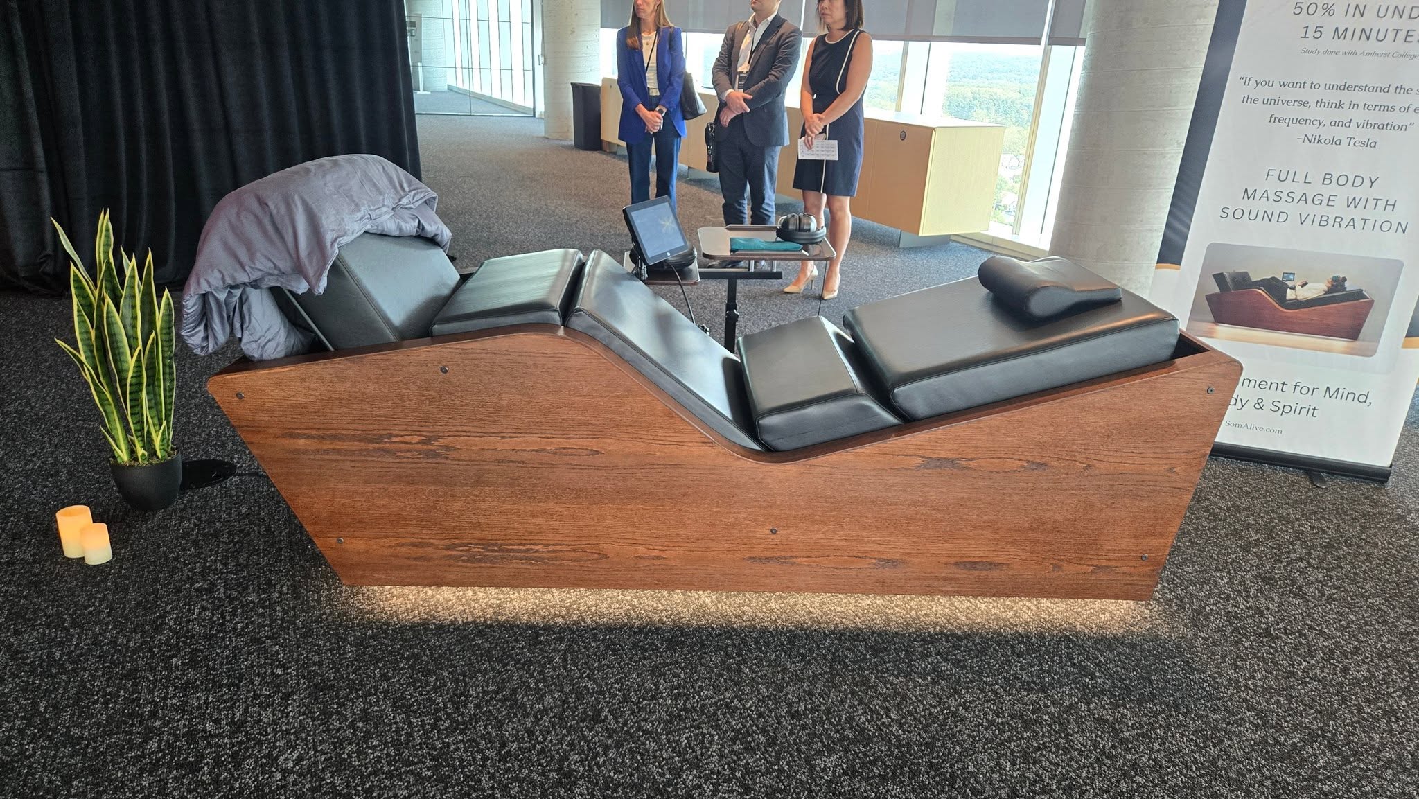 SomAlive Sound-Vibration Therapeutic Bed in the Marriott Wellness R&D Lab