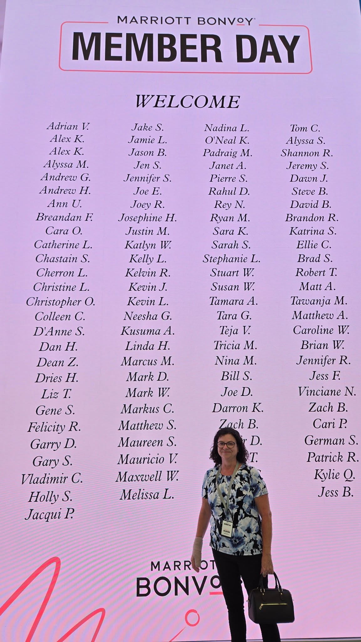 Official Attendee Roster at Marriott HQ Welcome Screen
