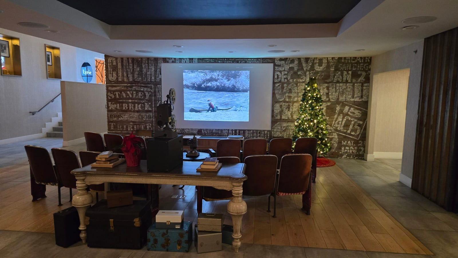 Hotel Dena vintage movie theater screening room