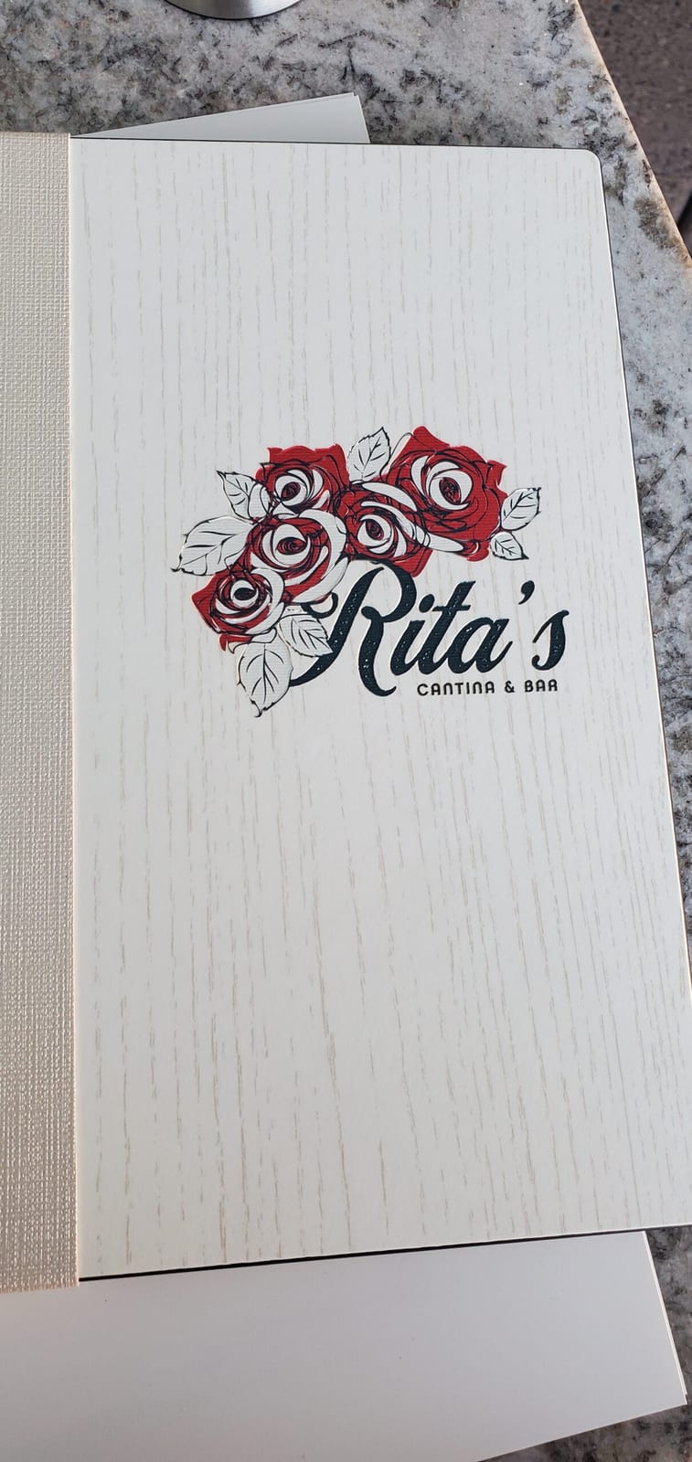 Rita's Cantina & Bar menu cover at JW Marriott Camelback Inn
