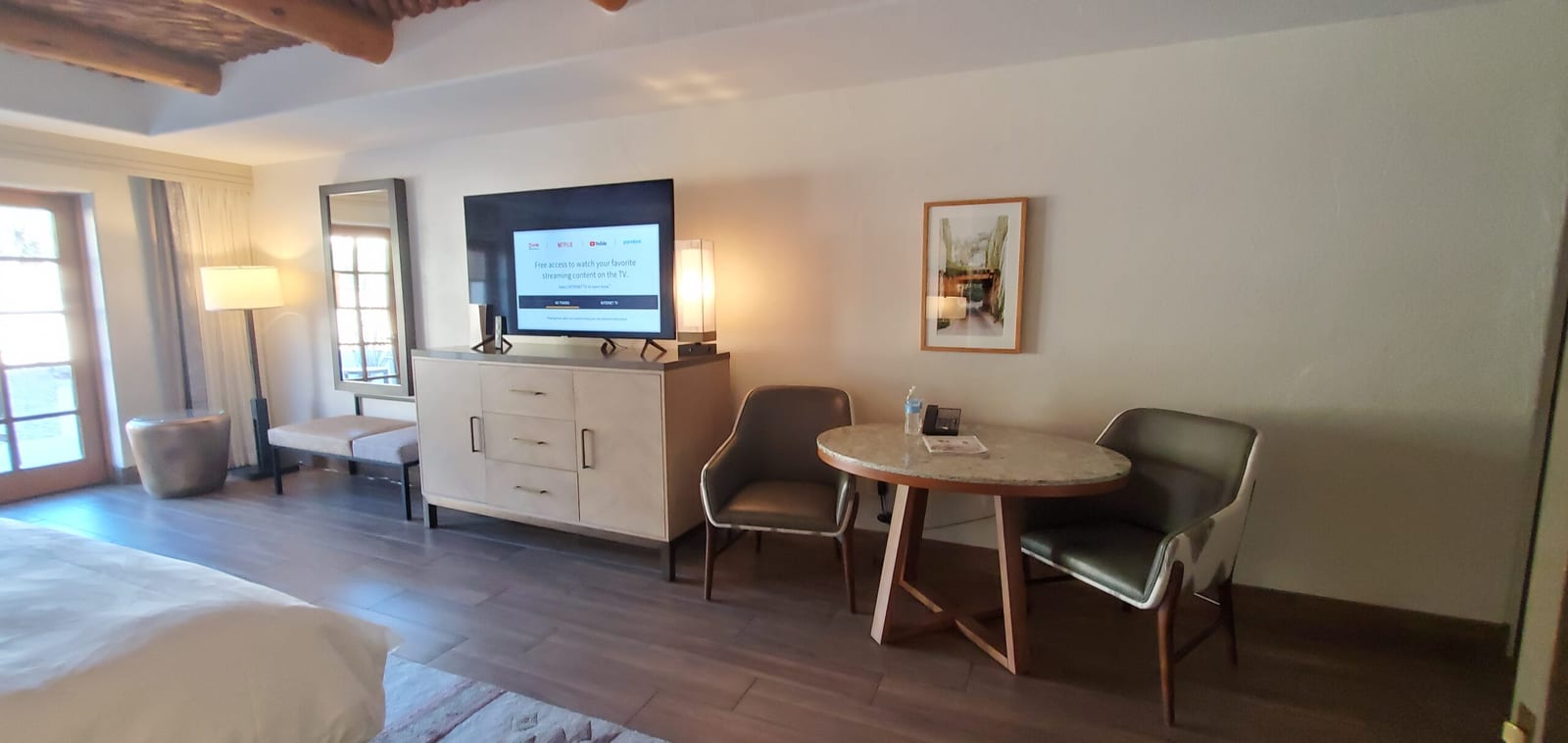 Media credenza and dining table in Casita #287