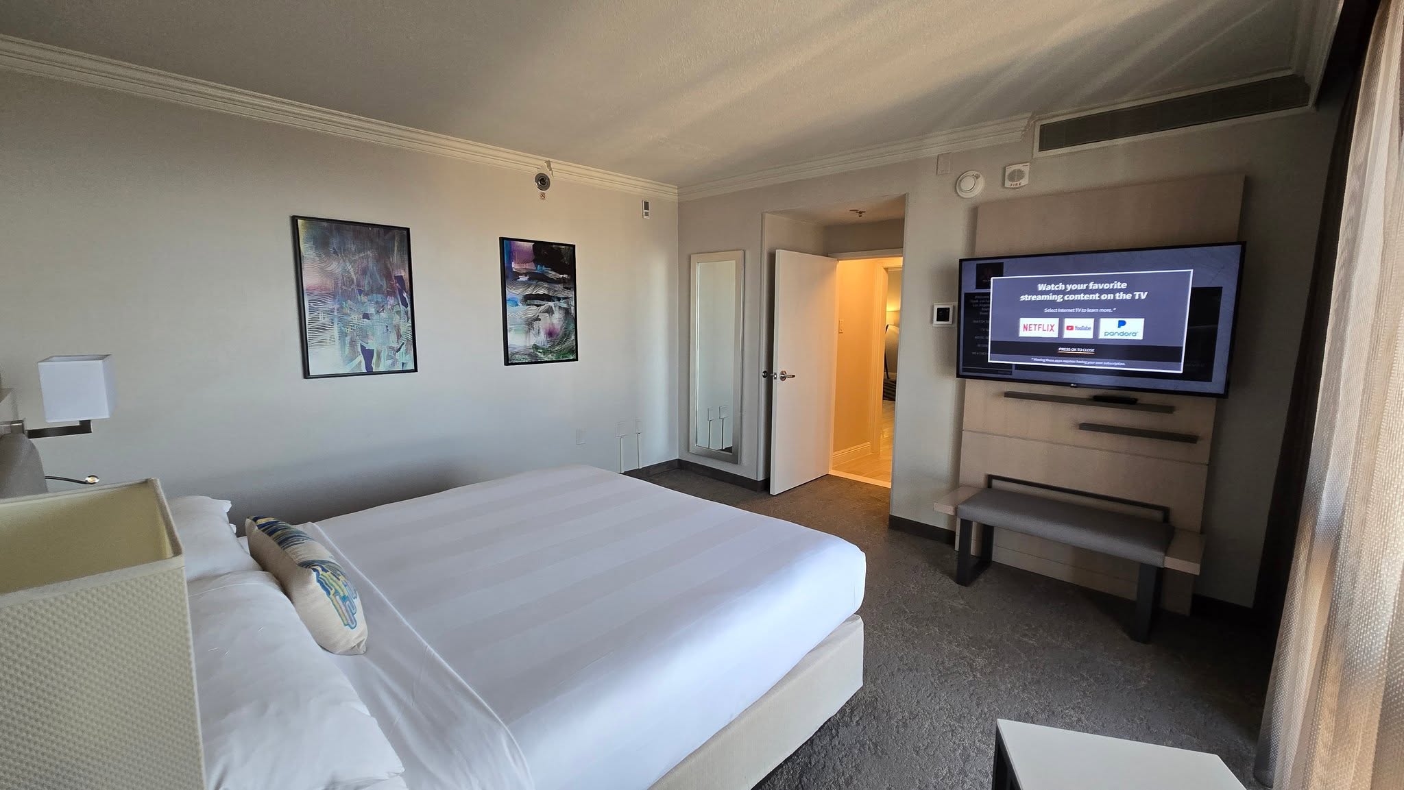 Bedroom Media Console & Dressing Entrance