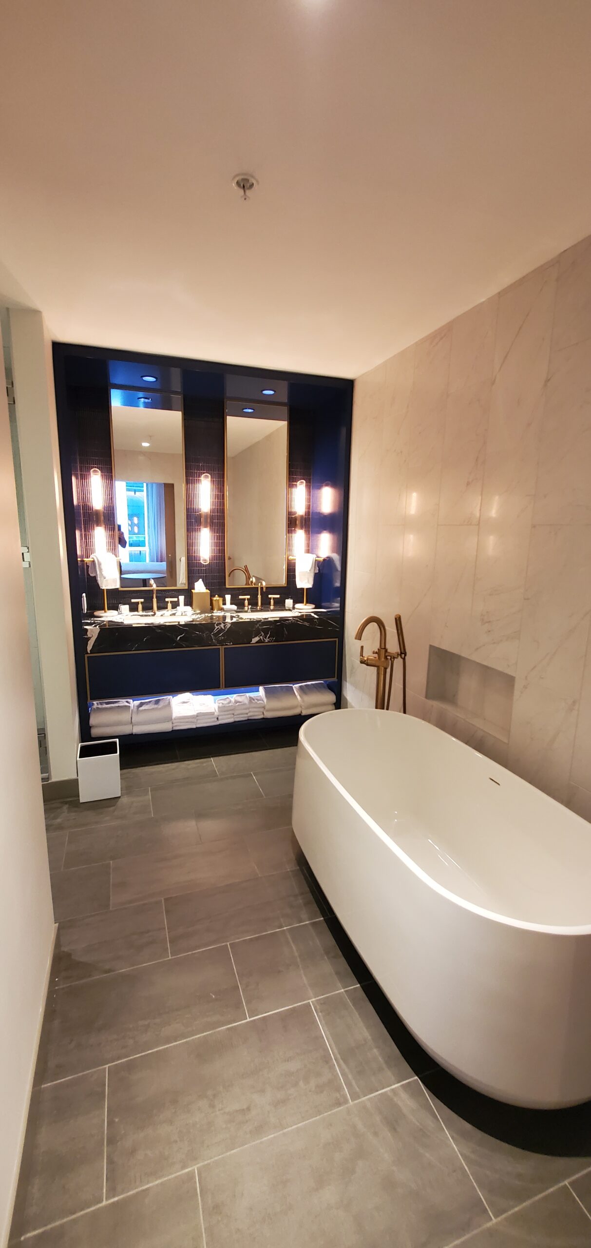 Presidential Suite primary spa bathroom freestanding soaking tub